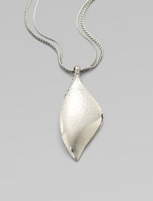From the Palu Kapal Collection. Dramatic sterling silver design with a large leaf pendant dangling from a double snake chain.Sterling silver Length, about 32 Pendant length, about 4¼ Pendant width, about 1¾ Made in Bali From the Palu Kapal Collection. Dramatic sterling silver design with a large leaf pendant dangling from a double snake chain.Sterling silver Length, about 32 Pendant length, about 4¼ Pendant width, about 1¾ Made in Bali