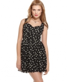 Ideal for a casual daytime look or a hot date out on the town! Rampage's polka dot dress adds some flirt to your look with an open back. Ideal for a casual daytime look or a hot date out on the town! Rampage's polka dot dress adds some flirt to your look with an open back.