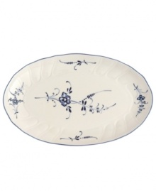 First introduced in 1768, the Vieux Luxembourg pattern is truly timeless. Dainty sprays of dark blue flowers adorn this creamy white collection for a charming tabletop that will captivate guests for years to come. First introduced in 1768, the Vieux Luxembourg pattern is truly timeless. Dainty sprays of dark blue flowers adorn this creamy white collection for a charming tabletop that will captivate guests for years to come.