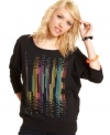 Spell it out. Dripping, multicolor studs make us melt for this graphic sweatshirt from Planet Gold.