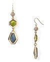 Bold stones and sparkling crystals give this pair of ABS by Allen Schwartz danglers a glamorous vibe.