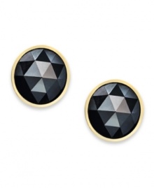 Circular chic. These stud earrings feature rose-cut black diamonds (2 ct. t.w.) for a look that's truly elegant. Set in 14k gold. Approximate diameter: 6 mm. Circular chic. These stud earrings feature rose-cut black diamonds (2 ct. t.w.) for a look that's truly elegant. Set in 14k gold. Approximate diameter: 6 mm.