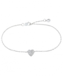 Charming and adorable, this delicate mini charm bracelet from CRISLU flaunts a heart charm with faceted clear cubic zirconias (1/4 ct. t.w.). Crafted in platinum over sterling silver. Nickel-free. Approximate length: 7 inches. Charming and adorable, this delicate mini charm bracelet from CRISLU flaunts a heart charm with faceted clear cubic zirconias (1/4 ct. t.w.). Crafted in platinum over sterling silver. Nickel-free. Approximate length: 7 inches.