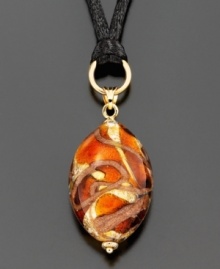 Intricately crafted in Murano glass, this beautiful pendant inspires thought and awe. Pendant hangs from a smooth black cord. Approximate drop: 1-3/4 inches. Approximate length: 34 inches. Intricately crafted in Murano glass, this beautiful pendant inspires thought and awe. Pendant hangs from a smooth black cord. Approximate drop: 1-3/4 inches. Approximate length: 34 inches.