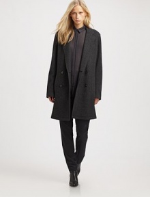 Infused with effortlessly cool attitude, this oversized wool-blend topper completes the look with menswear-inspired details. Notched collarDouble-breasted button frontDropped shouldersLong sleevesSlash pocketsFully linedAbout 36 from shoulder to hem36% alpaca/26% wool/23% nylon/13% polyesterDry cleanImportedModel shown is 5'10 (177cm) wearing US size Small. Infused with effortlessly cool attitude, this oversized wool-blend topper completes the look with menswear-inspired details. Notched collarDouble-breasted button frontDropped shouldersLong sleevesSlash pocketsFully linedAbout 36 from shoulder to hem36% alpaca/26% wool/23% nylon/13% polyesterDry cleanImportedModel shown is 5'10 (177cm) wearing US size Small.
