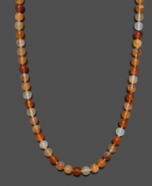 A citrus splash. Add flavor with graduated, orange onyx beads (8-9 mm). Clasp crafted in 14k gold. Approximate length: 18 inches. A citrus splash. Add flavor with graduated, orange onyx beads (8-9 mm). Clasp crafted in 14k gold. Approximate length: 18 inches.