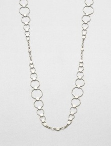 From the Dot Collection. This nature-inspired style from a socially and environmentally responsible brand features a sterling silver dot and hoop chain in a graduating design. Sterling silverLength, about 36Lobster clasp closureImported