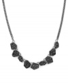 Rock solid. Chunky hematite drusy chips adorn this head-turning necklace from BCBGeneration. Setting and multi-chain design crafted in silver tone mixed metal. Approximate length: 18 inches.