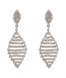 Stash away your studs and go for drama with R.J.Grazianos crystal drop earrings, perfect for giving your look a glamorous modern edge - Silver-toned frames with clear crystals - Wear with swept up hair as a finishing touch to cocktail dresses Stash away your studs and go for drama with R.J.Grazianos crystal drop earrings, perfect for giving your look a glamorous modern edge - Silver-toned frames with clear crystals - Wear with swept up hair as a finishing touch to cocktail dresses