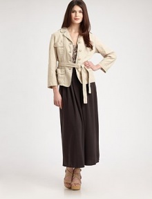 With beloved tailored details like epaulettes and flattering seams, this belted linen design is an instant must-have. Notched collarThree-quarter sleevesEpaulettesButton frontFlap pocketsSelf-tie beltAbout 23 from shoulder to hemLinenMachine washImported Model shown is 5'10 (177cm) wearing US size 4. With beloved tailored details like epaulettes and flattering seams, this belted linen design is an instant must-have. Notched collarThree-quarter sleevesEpaulettesButton frontFlap pocketsSelf-tie beltAbout 23 from shoulder to hemLinenMachine washImported Model shown is 5'10 (177cm) wearing US size 4.