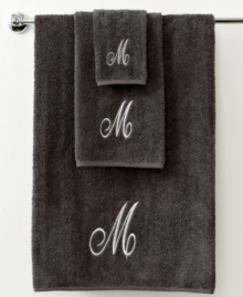 Utterly classic, this Initial Script bath towel gives your bathroom that personal touch it deserves in a completely elegant design. Features a beautifully embroidered script letter of your choice on a soft cotton ground. Utterly classic, this Initial Script bath towel gives your bathroom that personal touch it deserves in a completely elegant design. Features a beautifully embroidered script letter of your choice on a soft cotton ground.