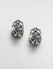 From the Woven Cable Collection. An intricate design in sterling silver is the perfect mix of smooth and textured cables. Sterling silver Length, about ¾ Width, about ½ Post-and-hinge back Imported From the Woven Cable Collection. An intricate design in sterling silver is the perfect mix of smooth and textured cables. Sterling silver Length, about ¾ Width, about ½ Post-and-hinge back Imported