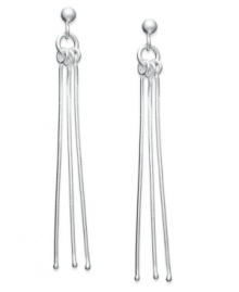 Hot style that moves with you. Slinky drop earrings in sterling silver. Approximate drop: 2-1/2 inches. Hot style that moves with you. Slinky drop earrings in sterling silver. Approximate drop: 2-1/2 inches.