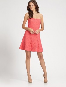 An undeniably feminine style with a gorgeous floral eyelet design.SleevelessBack zipperFully linedAbout 20 from natural waist75% cotton/25% nylonImportedDry clean Model shown is 5'9½ (176cm) wearing US size 4. An undeniably feminine style with a gorgeous floral eyelet design.SleevelessBack zipperFully linedAbout 20 from natural waist75% cotton/25% nylonImportedDry clean Model shown is 5'9½ (176cm) wearing US size 4.