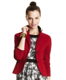 Layer your fave fall styles with Kensie's ponte jacket, accented by on-trend elbow patches! Layer your fave fall styles with Kensie's ponte jacket, accented by on-trend elbow patches!