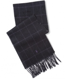 One sure bet in a season of classic patterns: This completely reversible patterned scarf from Polo Ralph Lauren.