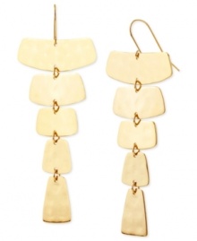 Style takes shape in this pair of drop earrings from Robert Lee Morris. Crafted from gold-tone mixed metal, the earrings feature geometric concepts aligning for fashion. Approximate drop: 3-1/4 inches.