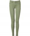 With their cool green hue and extra skinny silhouette, Marc by Marc Jacobs stick jeans lend an edgy Downtown kick to every outfit - Classic five-pocket style, button closure, zip fly, belt loops - Extra form-fitting - Wear with an oversized knit and edgy ankle boots
