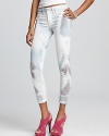 An abstract feather print lends an ethereal quality to these Hudson jeans.