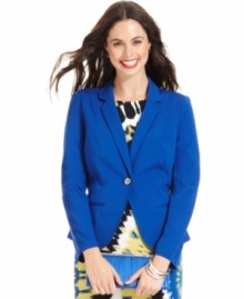 Suit up in Alfani's bright blazer - pair it with a sleek sheath dress for a smart work-ready ensemble.