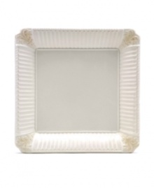 Lenox has been an American tradition for more than a century, combining superior craftsmanship with understated sophistication. The oversized Butler's Pantry dinnerware and dishes collection adds a vintage touch to your formal gatherings, in durable embossed white china square plates with a dressy high sheen. Qualifies for Rebate Lenox has been an American tradition for more than a century, combining superior craftsmanship with understated sophistication. The oversized Butler's Pantry dinnerware and dishes collection adds a vintage touch to your formal gatherings, in durable embossed white china square plates with a dressy high sheen. Qualifies for Rebate