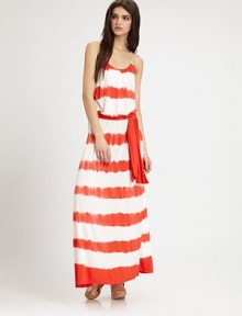 Soft, fluid, jersey, in a comfortably elegant silhouette decorated with tie-dye inspired stripes.Spaghetti strapsScoopneckWaist sashRacerbackAbout 58 from neckline to hemModalHand washImportedModel shown is 5'10 (177cm) wearing US size Small. Soft, fluid, jersey, in a comfortably elegant silhouette decorated with tie-dye inspired stripes.Spaghetti strapsScoopneckWaist sashRacerbackAbout 58 from neckline to hemModalHand washImportedModel shown is 5'10 (177cm) wearing US size Small.
