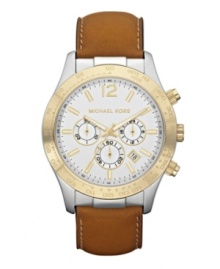 Set out on an adventure with this handsome chronograph watch by Michael Kors. Set out on an adventure with this handsome chronograph watch by Michael Kors.