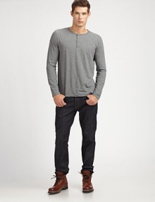 A layering option for this season and beyond in a fine, heathered jersey knit. Henley placketCottonMachine washImported A layering option for this season and beyond in a fine, heathered jersey knit. Henley placketCottonMachine washImported