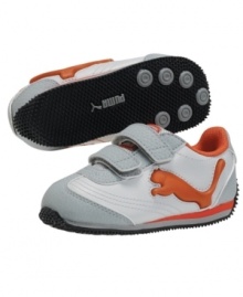 Light up his life! He'll delight in running around in these Speeder Illuminescent Puma sneakers that have a light-up logo on the side. Light up his life! He'll delight in running around in these Speeder Illuminescent Puma sneakers that have a light-up logo on the side.