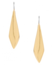 Smooth, sleek, and totally stylish! Kenneth Cole New York's polished drop earrings feature an elongated diamond shape in gold-plated mixed metal. Approximate drop: 2 inches.