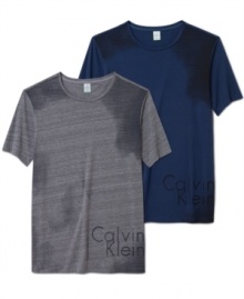 Add variety to your summer style with these all-over graphic t-shirts from Calvin Klein.