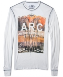 American Rag makes a thermal tee with the tactile appeal of soft and comfy cotton, then adds the visual impact of a screen-printed graphic.