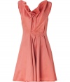 Luxurious, sleeveless dress in fine ros? cotton - Delicate pastel coloring and sophisticated draped silhouette create a flattering, feminine style - Ruffled, asymmetric neckline - Slightly flared cut of skirt creates movement - Concealed size zip - Decorative and classy, perfect for garden parties, chic events and special occasions - Pair with peep-toe or strappy heels