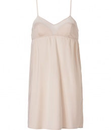 Stylish camisole slip dress in nude silk and silk chiffon - Elegant gathering under the bust (empire effect) - Very slim spaghetti straps - The slip dress falls loose, yet fits snug - Stylish, yet sexy too, also wonderfully comfortable, thanks to the stretch content - Pair with the matching briefs Stylish camisole slip dress in nude silk and silk chiffon - Elegant gathering under the bust (empire effect) - Very slim spaghetti straps - The slip dress falls loose, yet fits snug - Stylish, yet sexy too, also wonderfully comfortable, thanks to the stretch content - Pair with the matching briefs