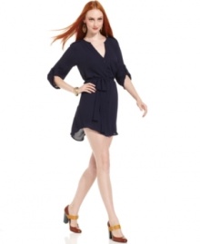 A season-less shirtdress is a must-have staple in any fashion-forward wardrobe, get the look with this Bar III style!