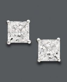 Looking for a little extra sparkle? Brighten any look in Arabella's brilliant stud earrings. Princess-cut Swarovski zirconias (3-3/4 ct. t.w.) shine in a 14k white gold post setting. Approximate diameter: 6 mm. Looking for a little extra sparkle? Brighten any look in Arabella's brilliant stud earrings. Princess-cut Swarovski zirconias (3-3/4 ct. t.w.) shine in a 14k white gold post setting. Approximate diameter: 6 mm.