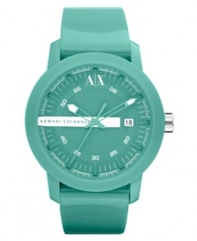 Go casual without sacrificing style: this unisex watch from AX Armani Exchange boasts sea foam green hues and exact precision.