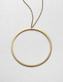 A simply chic, diamond accented circle pendant on a long, delicate link chain. DiamondGoldtone sterling silverLength, about 34Pendant size, about 2.5Lobster clasp closureMade in USA A simply chic, diamond accented circle pendant on a long, delicate link chain. DiamondGoldtone sterling silverLength, about 34Pendant size, about 2.5Lobster clasp closureMade in USA