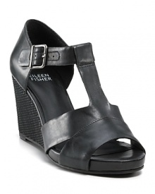 A textured wedge adds unique appeal to the Eileen Fisher Blend wedges, the perfect versatile shoe with a not-too-high heel. A textured wedge adds unique appeal to the Eileen Fisher Blend wedges, the perfect versatile shoe with a not-too-high heel.