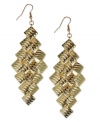 Enter the golden age. These gold chandelier drop earrings from Style&co. are crafted from gold tone mixed metal, giving them enough shine to light up the evening. Approximate drop: 3-1/4 inches.