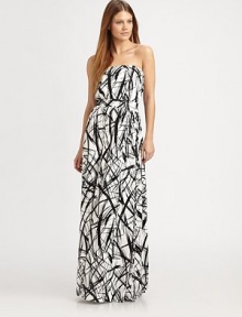 For a casual-cool spring look that is sure to turn heads, this floor-sweeping maxi dress in a bold, vibrant print is the perfect choice. StraplessBuilt-in bra for added supportBanded elastic waistAllover graphic printAbout 62 from natural waist92% modal/8% spandexDry cleanMade in USAModel shown is 5'9 (176cm) wearing US size Small. For a casual-cool spring look that is sure to turn heads, this floor-sweeping maxi dress in a bold, vibrant print is the perfect choice. StraplessBuilt-in bra for added supportBanded elastic waistAllover graphic printAbout 62 from natural waist92% modal/8% spandexDry cleanMade in USAModel shown is 5'9 (176cm) wearing US size Small.