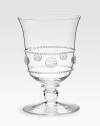 Old-world style and elegant details define this utterly charming goblet, handmade and mouthblown with dimensional detail in fine glass. From the Isabella Collection Handmade 10-oz. capacity 5 high Dishwasher safe Imported 
