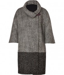 Sophisticated and cool with its relaxed, modern silhouette, Piazza Sempiones cropped sleeve coat lends an effortless elegant edge to any outfit - Stand-up collar with leather-effect turnlock latch and hidden snap closure, extra wide elbow-length sleeves, side slit pockets, contrast panel around the hemline - Relaxed fit - Wear over slim fit separates with sleek leather accessories Sophisticated and cool with its relaxed, modern silhouette, Piazza Sempiones cropped sleeve coat lends an effortless elegant edge to any outfit - Stand-up collar with leather-effect turnlock latch and hidden snap closure, extra wide elbow-length sleeves, side slit pockets, contrast panel around the hemline - Relaxed fit - Wear over slim fit separates with sleek leather accessories
