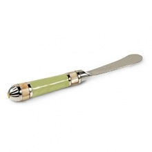 Handmade in sand-cast aluminum with a trademark blend of enamel infused with crushed mother of pearl, Julia Knight's classic spreader knife features a framed handle with inlaid mother of pearl mosaic borders. Handmade in sand-cast aluminum with a trademark blend of enamel infused with crushed mother of pearl, Julia Knight's classic spreader knife features a framed handle with inlaid mother of pearl mosaic borders.