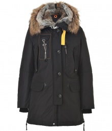 Bring undeniable style to your cold weather look with this rugged-cool fur lined parka from Parajumpers - Large raccoon and rabbit fur lined hood, long sleeves, multiple front pockets, ribbed cuffs, internal drawstring waist, slim fit, logo patch at shoulder, water resistant - Wear with jeans, a cashmere pullover, and boots Bring undeniable style to your cold weather look with this rugged-cool fur lined parka from Parajumpers - Large raccoon and rabbit fur lined hood, long sleeves, multiple front pockets, ribbed cuffs, internal drawstring waist, slim fit, logo patch at shoulder, water resistant - Wear with jeans, a cashmere pullover, and boots