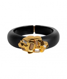 This glamorous bracelet is an ultra-chic addition to any outfit - Stunning Lucite bangle with gold detailing and crystal embellishment - Style with elevated basics for day or with cocktail-ready attire for evening - Made by famous jewelry genius and celeb favorite Alexis Bittar This glamorous bracelet is an ultra-chic addition to any outfit - Stunning Lucite bangle with gold detailing and crystal embellishment - Style with elevated basics for day or with cocktail-ready attire for evening - Made by famous jewelry genius and celeb favorite Alexis Bittar