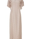 With a quirky-cool polka dot print and a dramatic maxi length, this silk frock from Raoul will elevate your date night style - Round neck, draped short puff sleeves, straight silhouette, maxi-length, back half button placket and concealed zip closure, all-over multicolored dot print - Wear with metallic heels and a chain-detailed shoulder bag