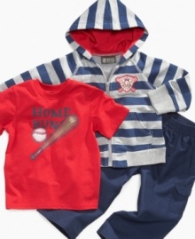 Grand slam! This tee shirt, hoodie and pants from Nannette will be an all-around hit for style and comfort. Grand slam! This tee shirt, hoodie and pants from Nannette will be an all-around hit for style and comfort.