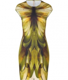 With a characteristic graphic print and vivid coloring, McQ Alexander McQueens wing dress lends a fashion-forward edge to every look - Round neckline, cap sleeves, hidden back zip - Extra form-fitting - Wear with sleek ankle boots and a covetable black leather satchel With a characteristic graphic print and vivid coloring, McQ Alexander McQueens wing dress lends a fashion-forward edge to every look - Round neckline, cap sleeves, hidden back zip - Extra form-fitting - Wear with sleek ankle boots and a covetable black leather satchel