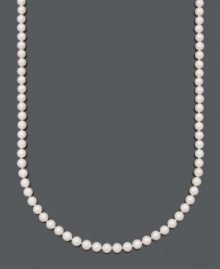 A timeless classic. Belle de Mer's elegant necklace highlights A+, cultured freshwater pearls (7-1/2-8 mm) and a 14k gold clasp. Approximate length: 22 inches. A timeless classic. Belle de Mer's elegant necklace highlights A+, cultured freshwater pearls (7-1/2-8 mm) and a 14k gold clasp. Approximate length: 22 inches.